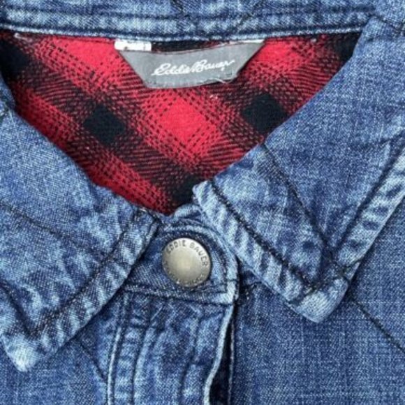 Eddie Bauer Denim Shirt Button Up Shacket - Picture 10 of 16